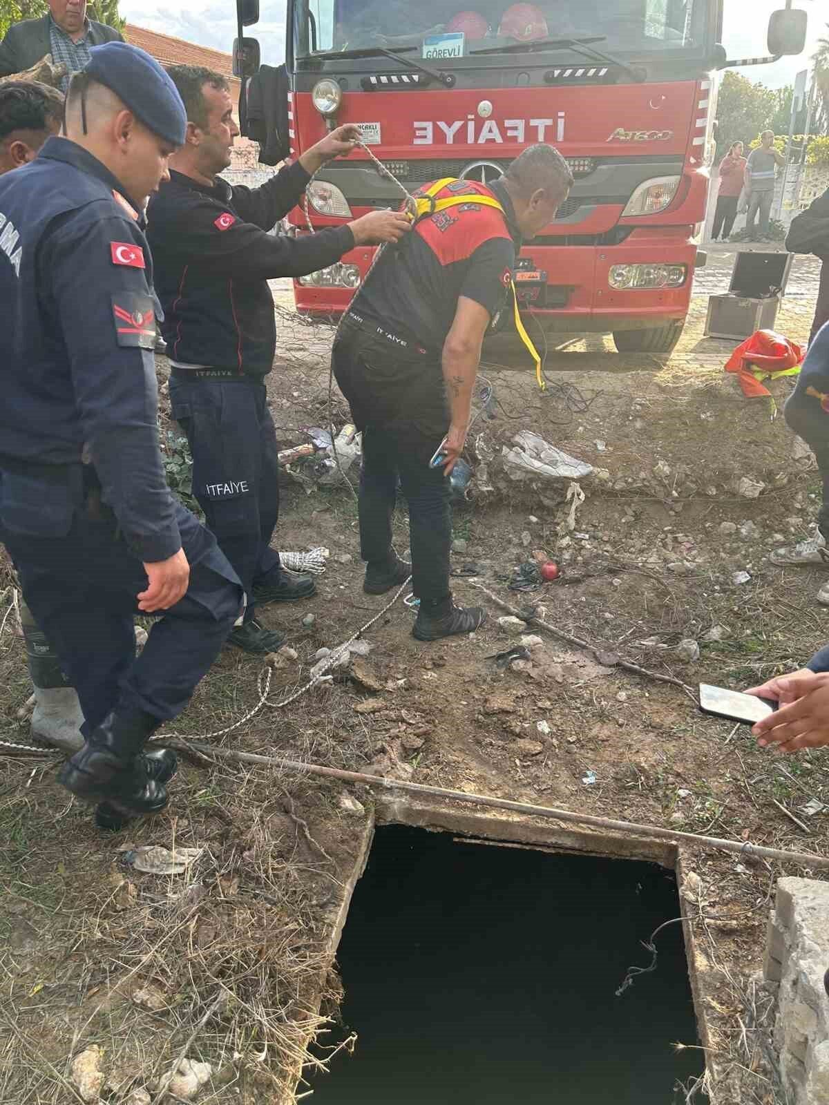 Aydın'ın Bozdoğan ilçesinde nar toplarken 10 metrelik bir kuyuya düşen