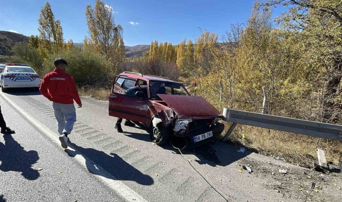 Sivas’taki trafik kazasında iki kişi yaralanırken, birinin durumu kritik durumda Sivas-Kayseri kara yolunda M.K. yönetimindeki otomobil bariyere çarparak kaza yaptı.