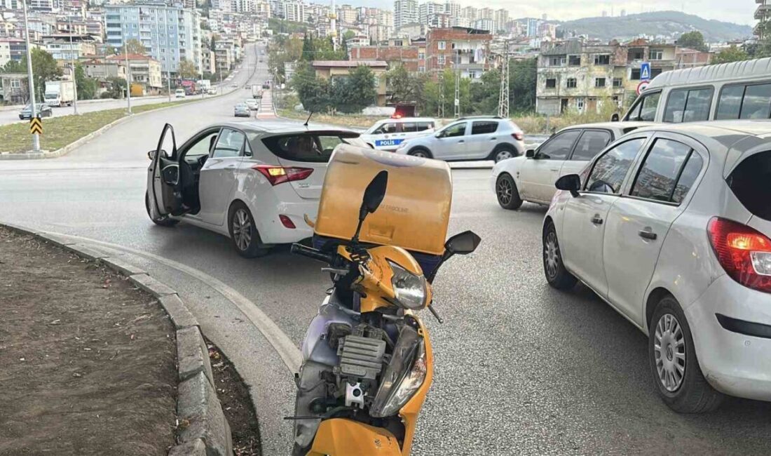 Samsun'un Canik ilçesinde bir otomobil ve motosikletin çarpıştığı kazada motosiklet