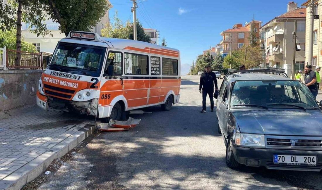 Karaman’da Minibüs ile Otomobilin Çarpışması Sonucu Üç Kişi Yaralandı Karaman'da Ziya Gökalp Mahallesi'nde bir yolcu minibüsünün otomobille çarpışması sonucu