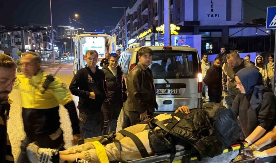 Düzce'de hafif ticari araca çarpan motosiklet sürücüsü Hilal Akıncı, yağışlı