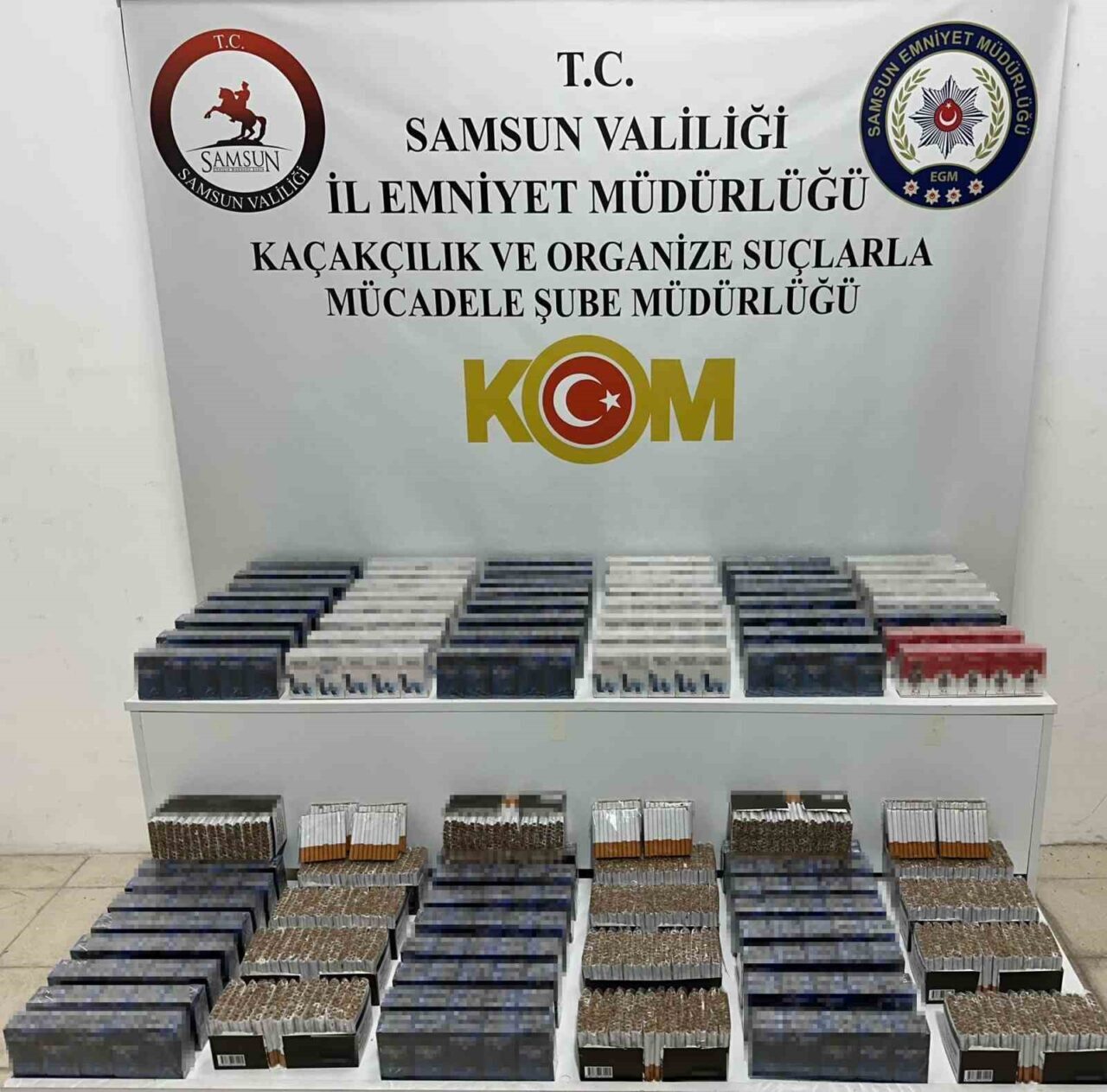 Samsun'da yapılan bir operasyonla, polis ekipleri 19 bin 300 makaron