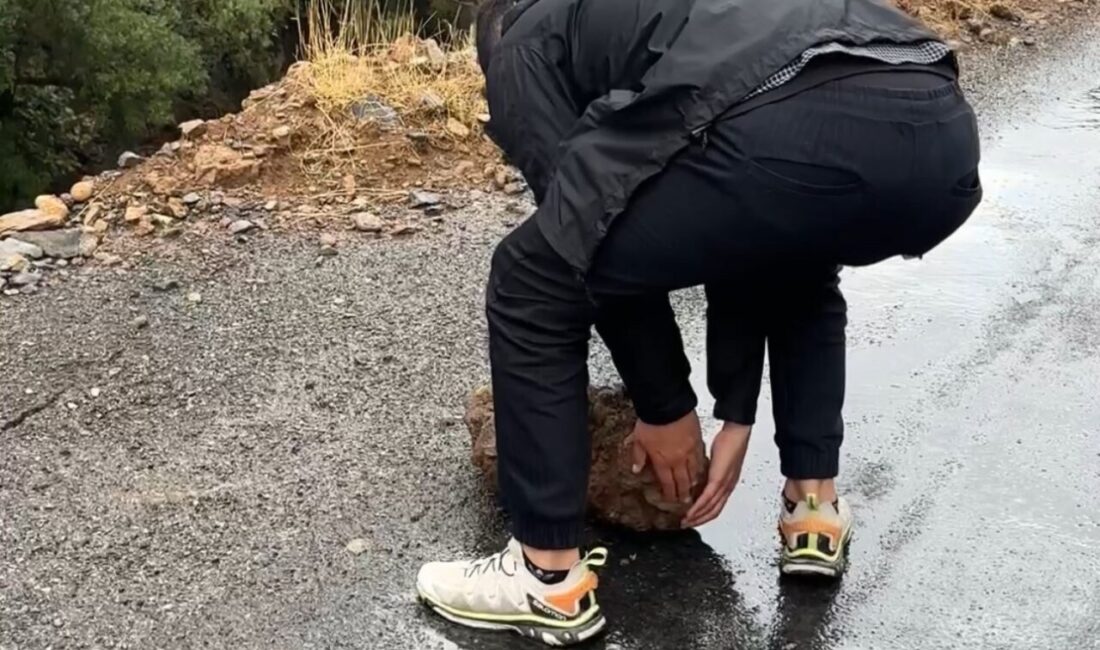 Hakkari’nin Şemdinli-Derecik karayolu üzerine düşen kaya parçaları, Yüksekova Ekoloji Kültürel