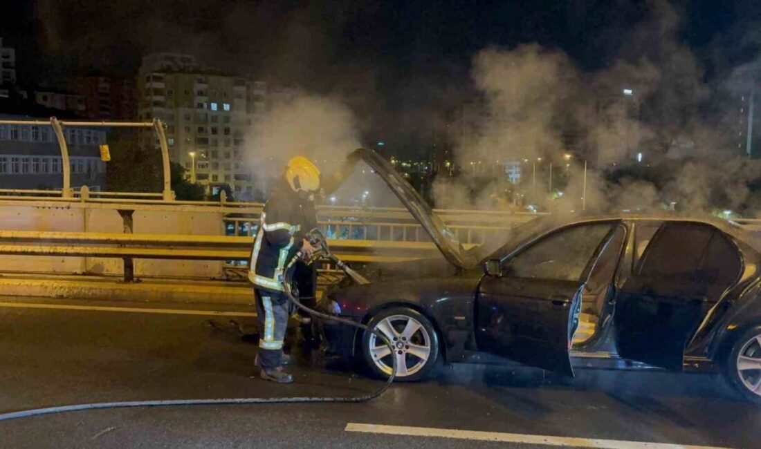 Kayseri'nin Kocasinan ilçesinde E.Ö. yönetimindeki bir otomobilin motor kısmında çıkan
