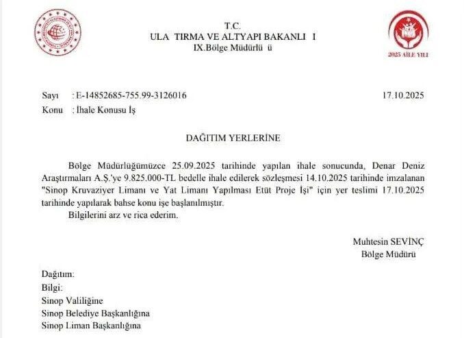 Sinop’ta Kruvaziyer ve Yat Limanı Projesinin İhalesi Tamamlandı, Yeni Dönem Başlıyor Sinop'ta, "Kruvaziyer Limanı ve Yat Limanı Etüt Proje Hizmet Alım