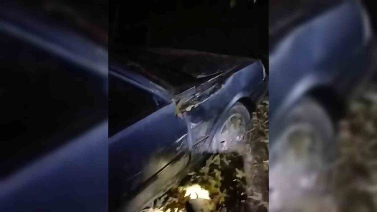 Sinop'un Ayancık ilçesinde meydana gelen kazada, direksiyon hakimiyetini kaybeden otomobil
