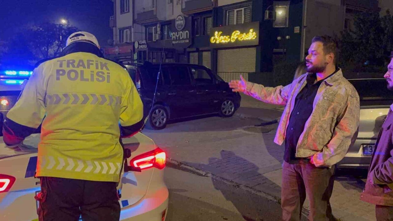 Kayseri'de alkollü araç kullanırken yakalanan aday sürücü Ç.P., polis ekiplerine