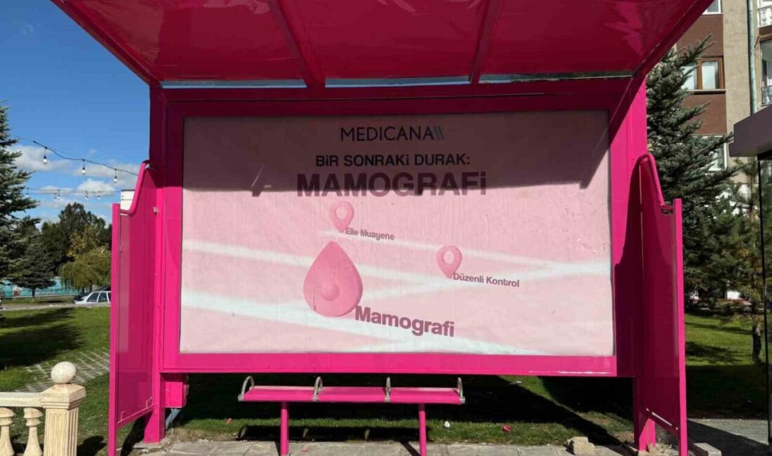 Sivas’ta Otobüs Durakları Pembe Renge Boyanarak Meme Kanseri Farkındalığı Artırılıyor Sivas’ta Medicana Hastanesi ve Sivas Belediyesi, Ekim ayı Meme Kanseri