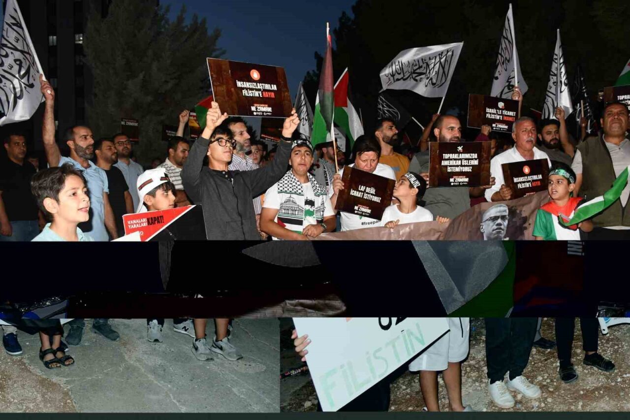 Şanlıurfa'nın Siverek ilçesinde yüzlerce araçla düzenlenen konvoy, Uluslararası Sumud Filosu'na