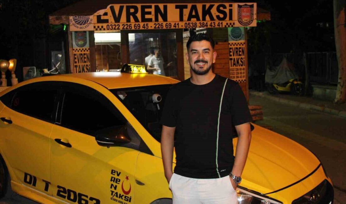 Adana'da taksici Samet Aygün, hamile bir kadını hastaneye götürürken, yolculuk