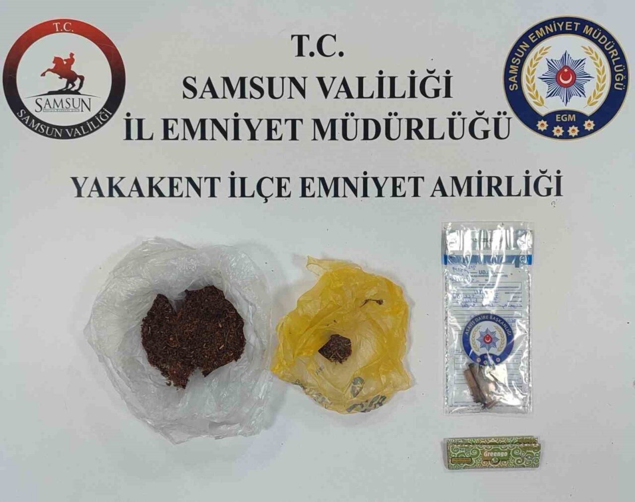 Samsun’un Yakakent ilçesinde gerçekleştirilen Narko Alan uygulamasında toplamda 61,4 gram