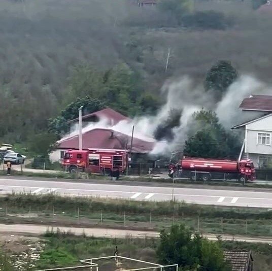 Sakarya'nın Hendek ilçesinde M.D.'ye ait tek katlı evde çıkan yangın,