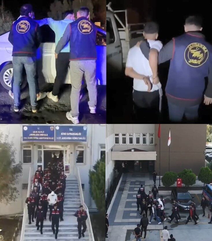 Aydın'da jandarma, "Yıldırım Çetesi"ne yönelik yaptığı operasyonda 5 kişiyi gözaltına