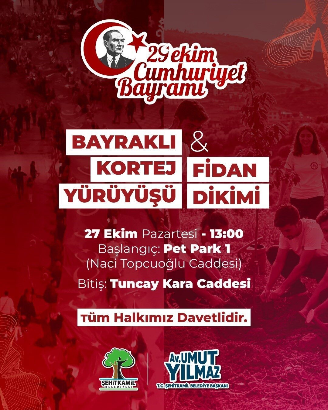 Şehitkamil Belediye Başkanı Umut Yılmaz, 29 Ekim Cumhuriyet Bayramı'nın 102.