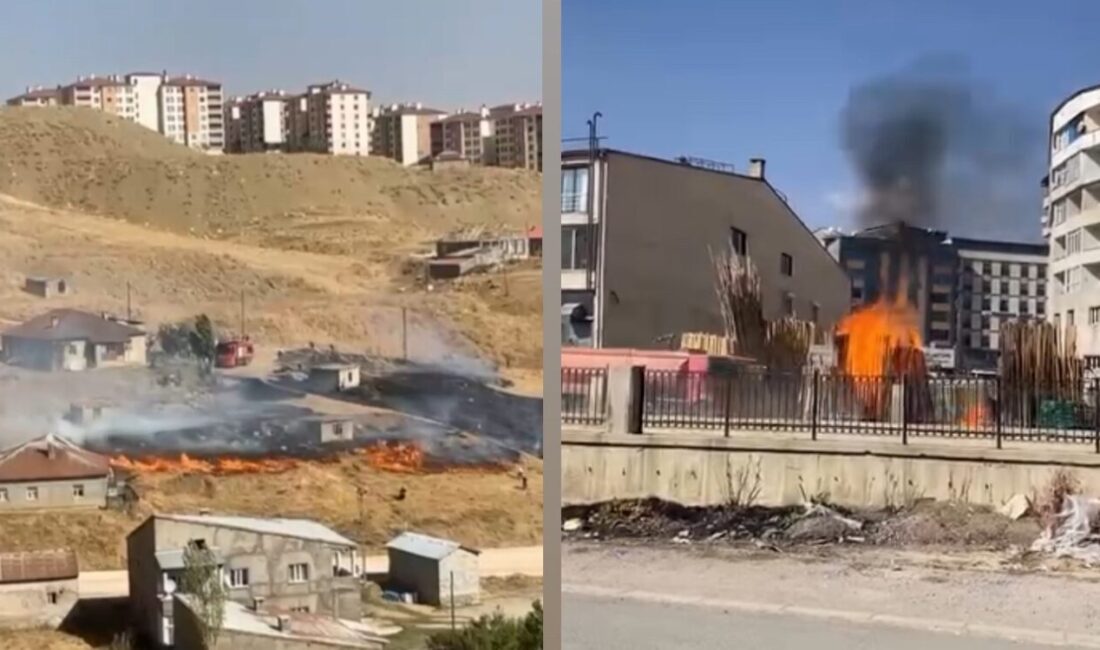 Hakkari'nin Yüksekova ilçesinde, Esenyurt ve Güngör mahallelerinde çıkan yangınlar, itfaiye