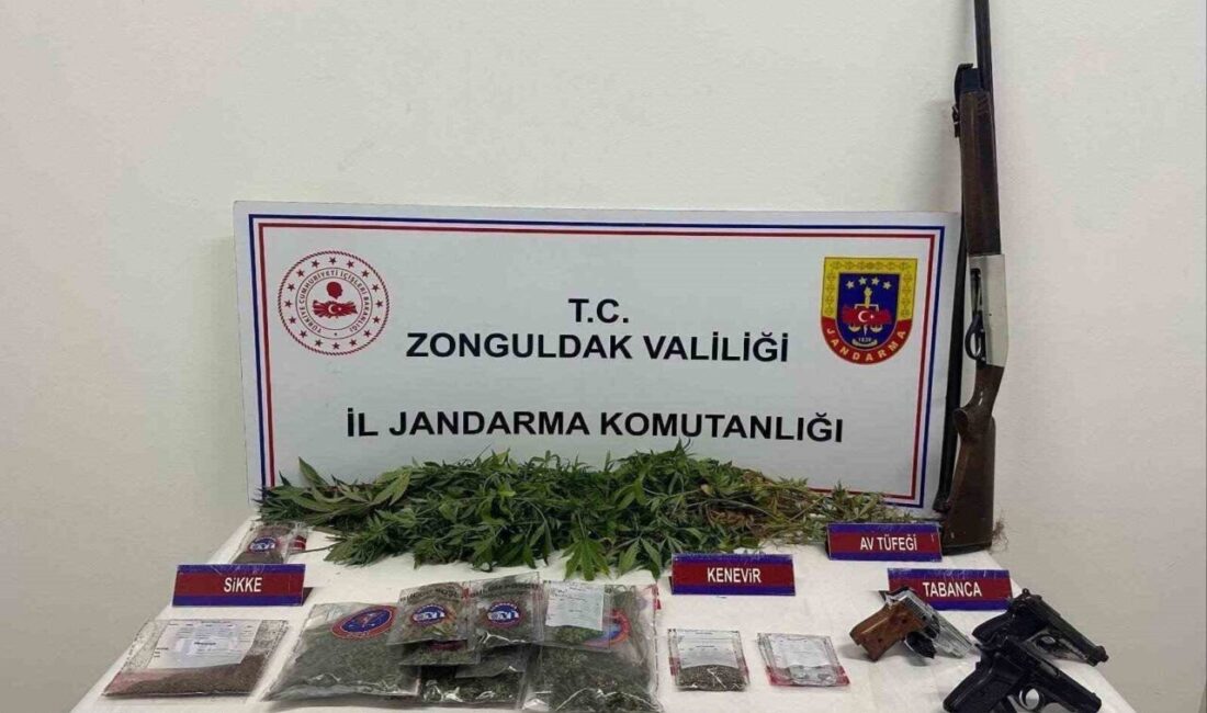 Zonguldak'ta jandarma ekipleri, Alaplı'da düzenledikleri operasyonda 308 gram esrar, 27
