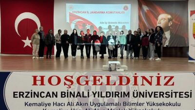 Erzincan İl Jandarma Komutanlığı, Hacı Ali Akın Meslek Yüksekokulu'nda öğrencilere