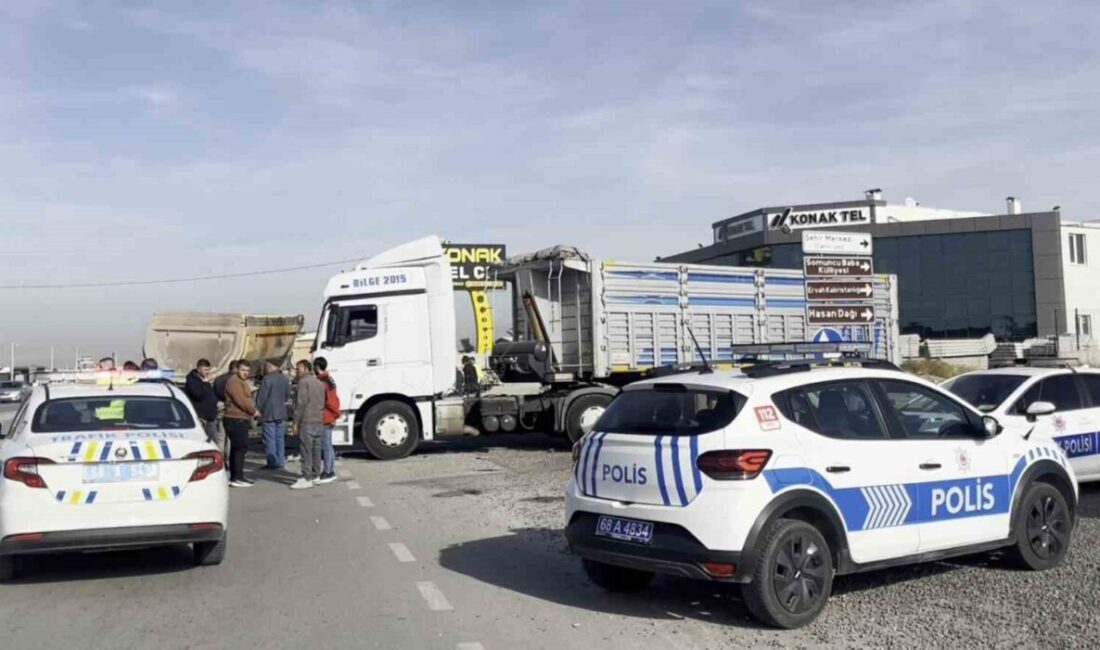 Aksaray'da tırların çarpışması sonucu 42 yaşındaki K.B. yaralandı. Yavuz Sultan