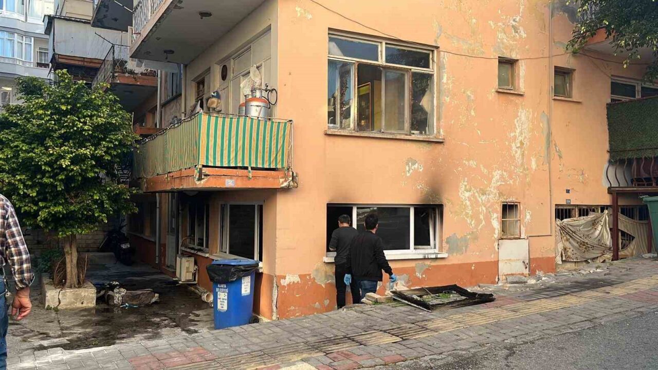 Antalya'nın Alanya ilçesinde, Saray Mahallesi'ndeki bir apartmanın giriş katında çıkan
