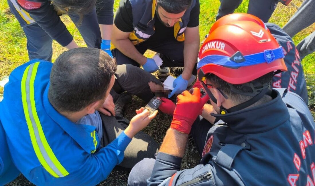 Adana'nın Ceyhan ilçesinde motorlu testereye ayağı sıkışan bir kişi, vatandaşların