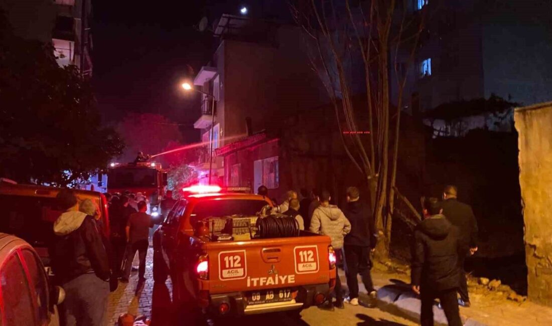 Aydın'ın Efeler ilçesinde N.K. isimli yaşlı kadının evinde çıkan yangın,