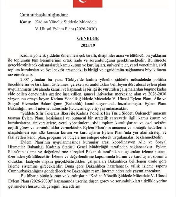 Kadına Yönelik Şiddetle Mücadele 5. Ulusal Eylem Planı Resmi Gazete’de Yayınlandı Aile ve Sosyal Hizmetler Bakanı Mahinur Özdemir Göktaş, 2026-2030 dönemini