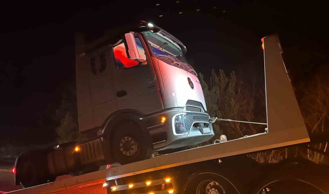 Balıkesir-Edremit kara yolunda, tırın direksiyonunun kilitlenmesi sonucu meydana gelen kazada