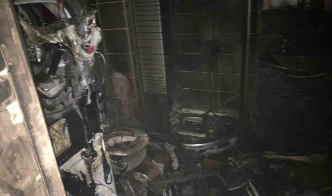 Balıkesir'in İhsaniye Mahallesi'nde bir apartmanın 3. katında kurutma makinesi nedeniyle