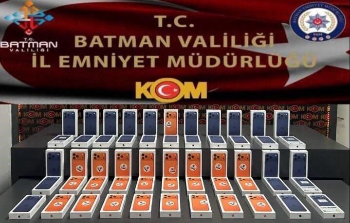 Batman’da düzenlenen operasyonda 6.6 milyon TL değerinde 55 kaçak cep telefonu ele geçirildi