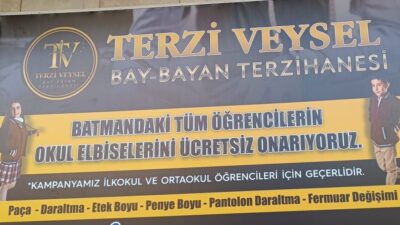 Batman'da 25 yıldır terzilik yapan Sabahattin Gerkin, öğrencilere destek olmak