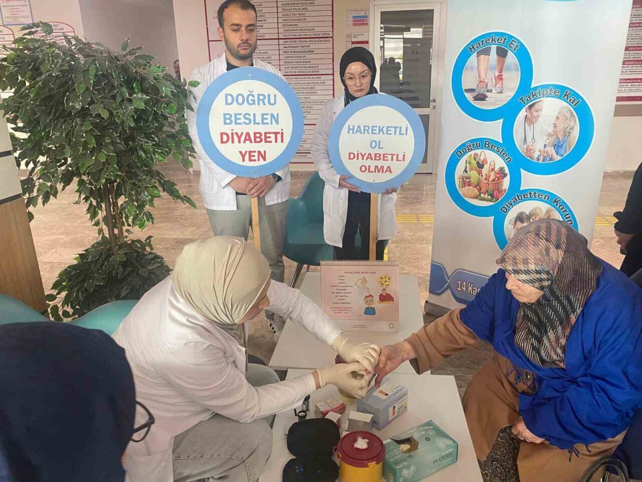 Dünya Diyabet Günü kapsamında Bayburt Devlet Hastanesi'nde "Geleceğimizi Koruyalım" temasıyla