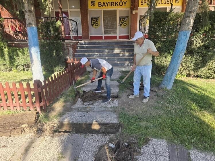 Bayırköy Belde Belediyesi, Atatürk Parkı'ndaki yürüyüş yollarında bakım ve onarım