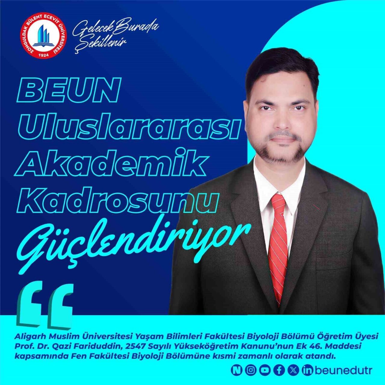 Zonguldak Bülent Ecevit Üniversitesi, Aligarh Muslim Üniversitesi'nden Prof. Dr. Qazi