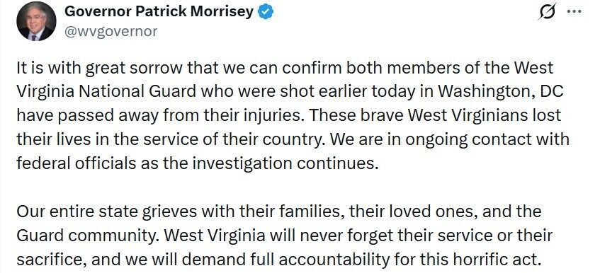 Washington D.C.’deki Silahlı Saldırıda İki Ulusal Muhafız Personeli Hayatını Kaybetti Washington D.C.'deki Beyaz Saray yakınlarında meydana gelen silahlı saldırıda iki