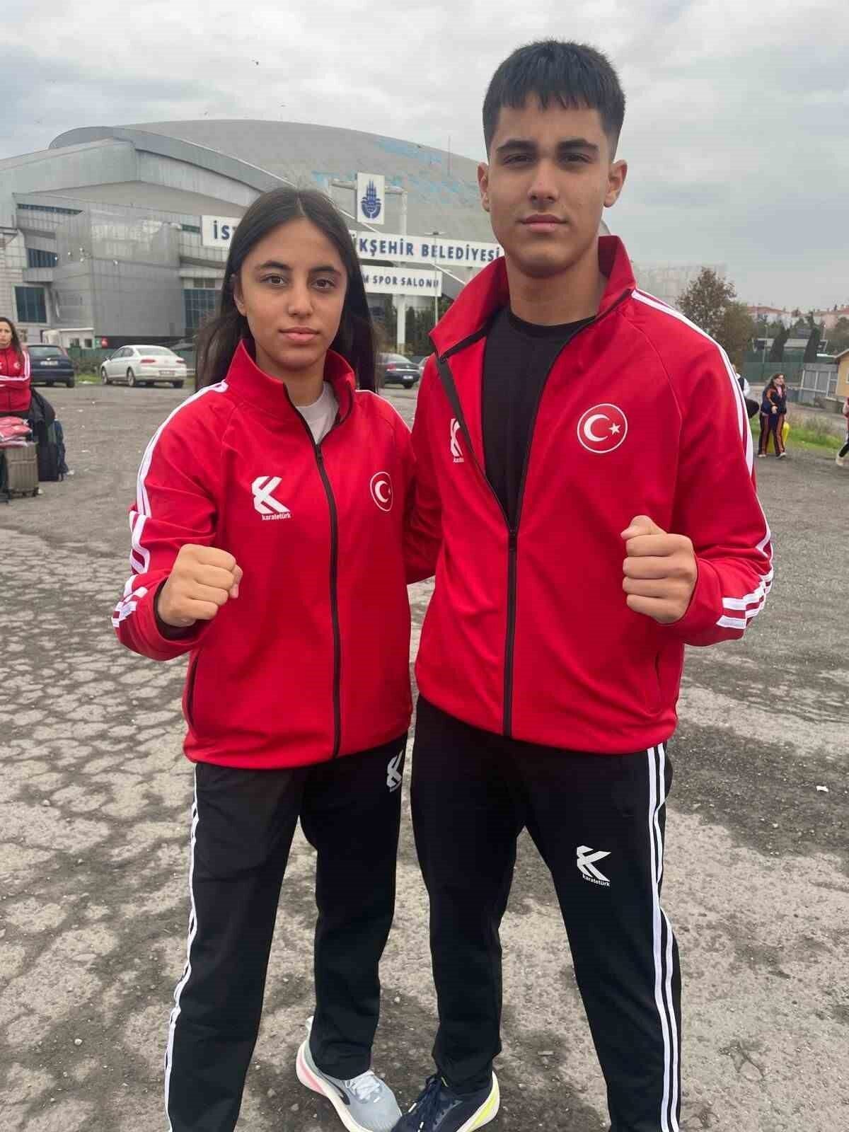 Bilecikli karateciler Elif Azra Yıldırım ve Hasbi Yağız Yıldırım, Hırvatistan’daki