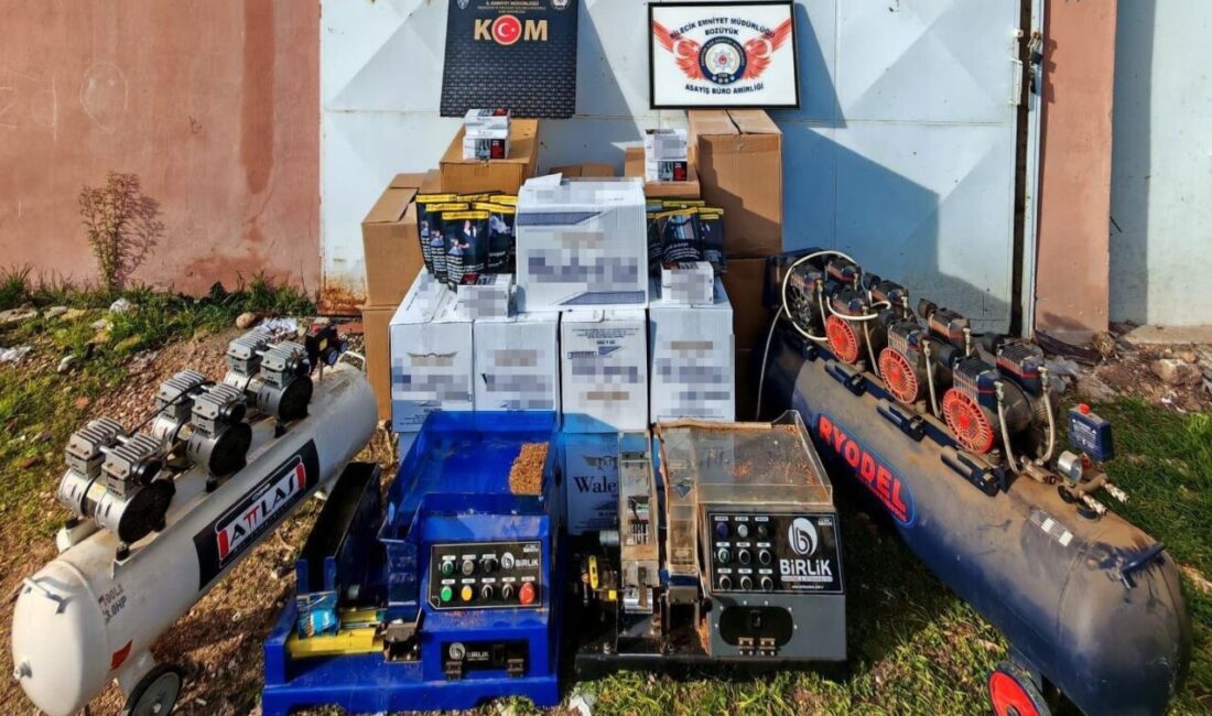 Bilecik'in Bozüyük ilçesinde düzenlenen bir operasyonda, kaçak tütün mamulleri imalatına