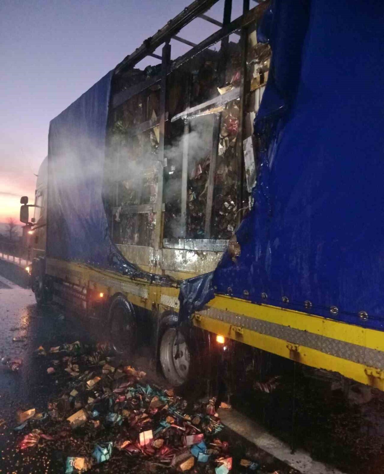 Bolu D-100 Karayolu'nda, Bulgaristan vatandaşı D.K.'nın kullandığı kuruyemiş yüklü tırın