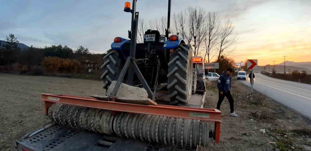 Mudurnu’da Traktörle Merdane Yaparken Kazara Altında Kalan Çiftçi Ağır Yaralandı