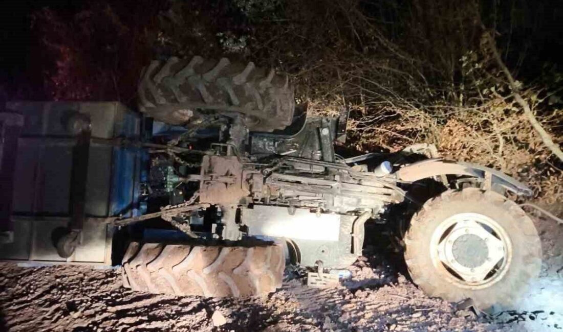 Bolu'nun Yayladınlar köyü yolunda sürücünün kontrolünü kaybettiği traktör devrildi. Kazada