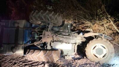 Bolu'nun Yayladınlar köyü yolunda sürücünün kontrolünü kaybettiği traktör devrildi. Kazada