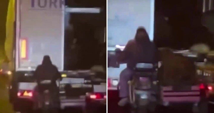 Diyarbakır'da sepetli motosikletle seyir halindeki tıra yanaşan iki kişi, tırın