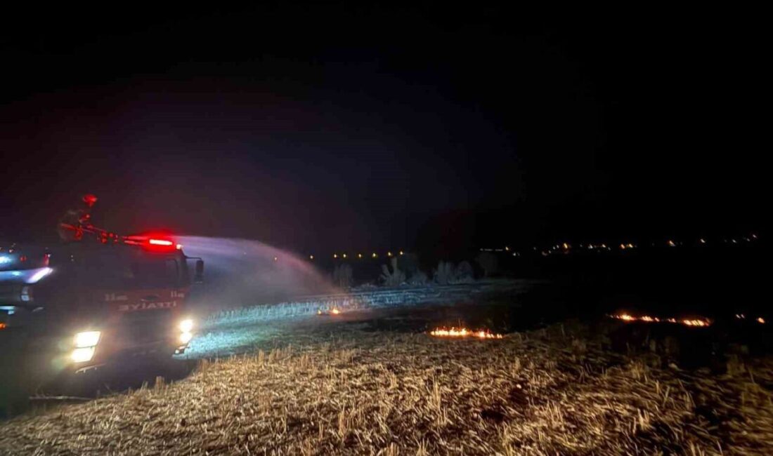 Burdur'un Bucak ilçesindeki Kestel köyü yakınlarında meydana gelen arazideki yangın,