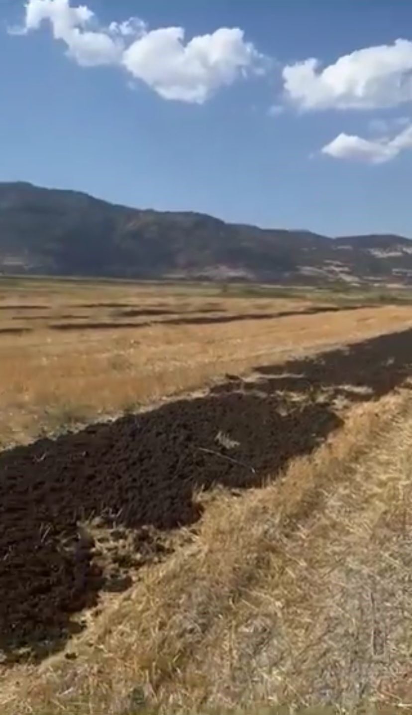 Burdur'da bir firmanın, atık su arıtma çamurunu boş bir araziye