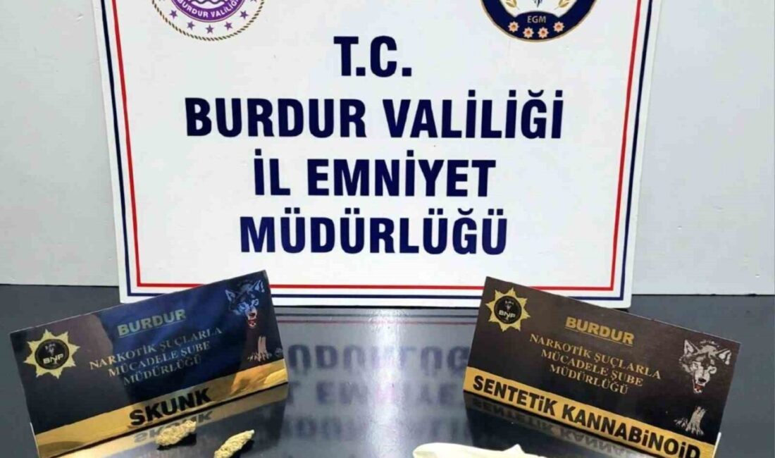 Burdur’da düzenlenen narkotik operasyonunda C.K. ve E.K. isimli iki kişi
