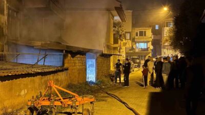 Bursa'nın İznik ilçesindeki Selçuk Mahallesi'nde, zemin katında çıkan yangın paniğe
