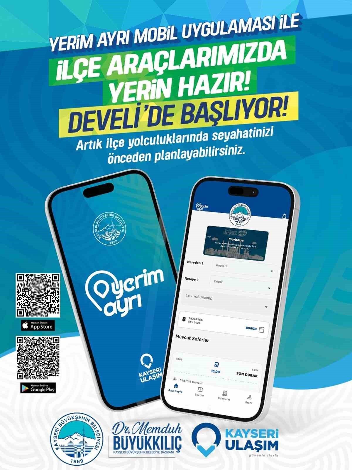 Kayseri Büyükşehir Belediyesi, 'Yerim Ayrı' uygulamasını Develi'de 21 Kasım itibarıyla