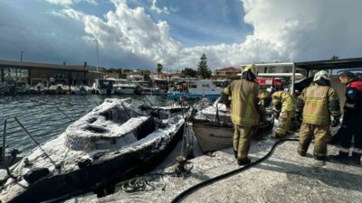İzmir’in Çeşme ilçesindeki Ilıca Yıldızburnu Plajı’nda çıkan yangında 7 özel