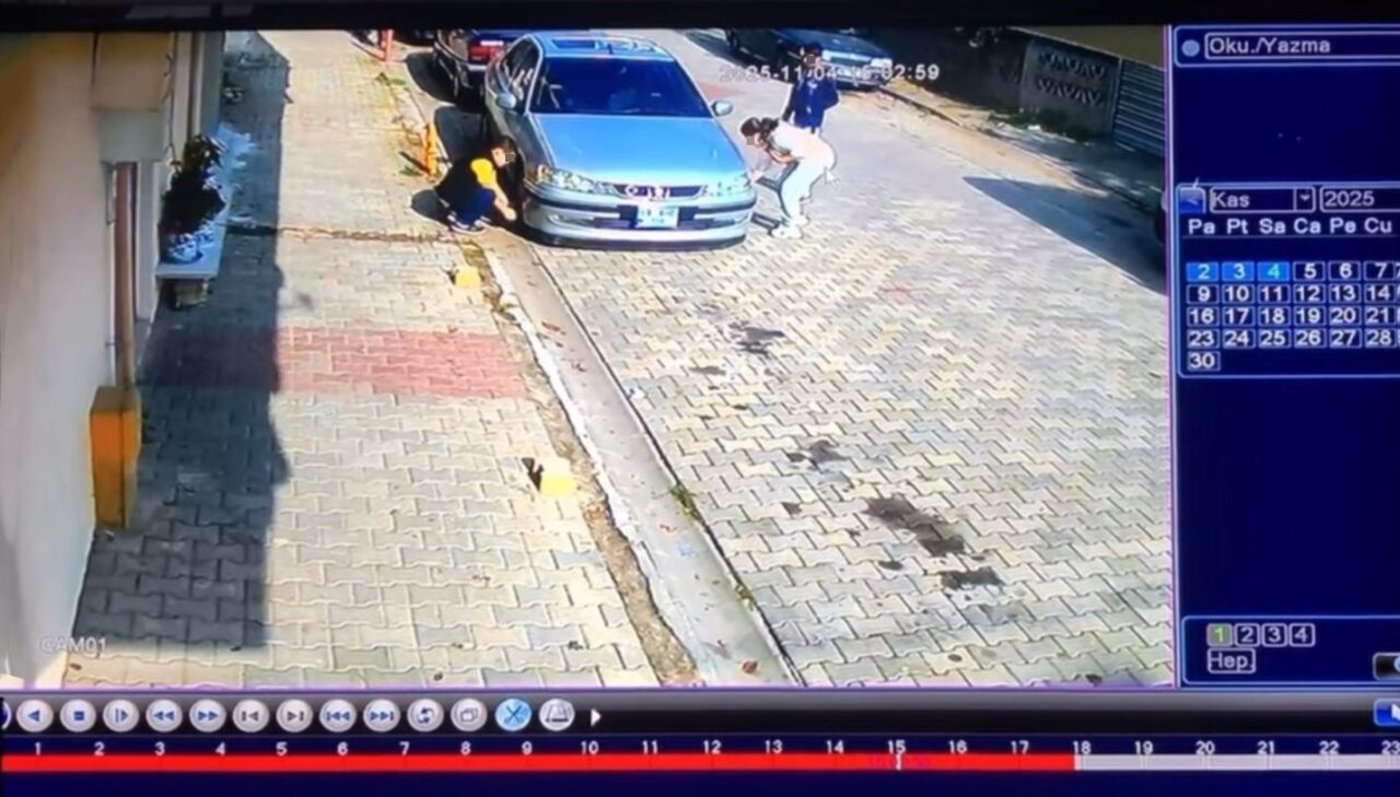 Tekirdağ'ın Muratlı ilçesinde park halindeki bir aracın tekerleklerinden nikelajlı sibop