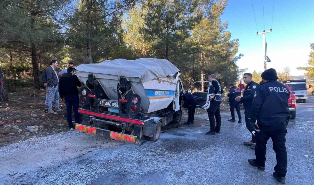 Muğla'nın Menteşe ilçesinde, Menteşe Belediyesi'ne ait bir çöp kamyoneti motor