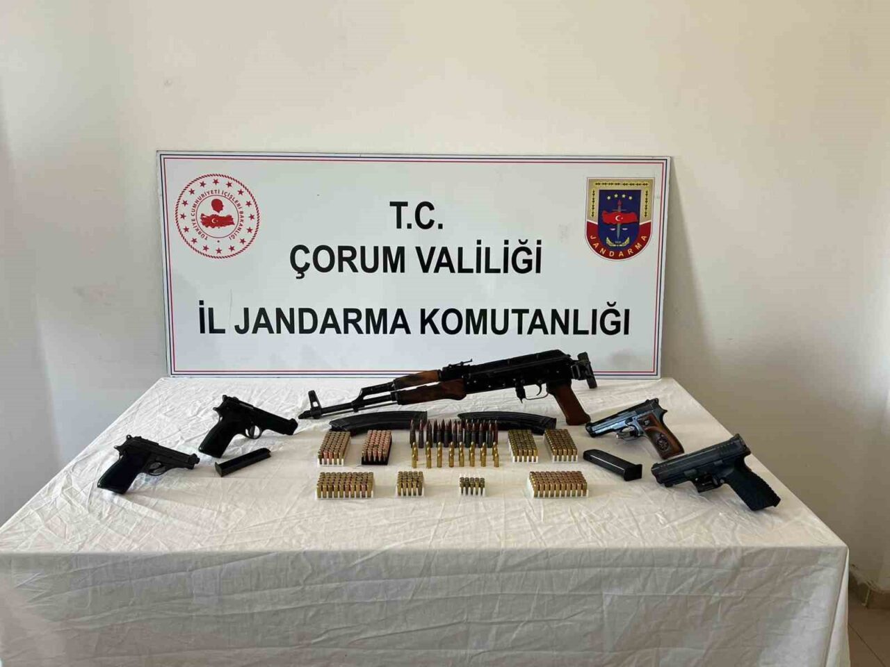 Çorum'un Alaca ilçesinde jandarma, kaçak silah ticareti şüphesiyle bir kişiye